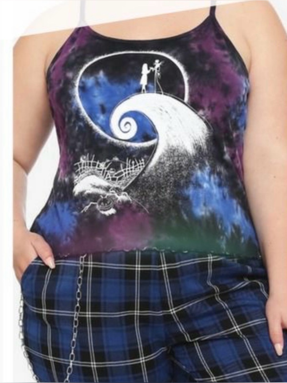 Hot Topic Nightmare Before Christmas Spiral Hill Tie Dye Cami Tank Top 2X